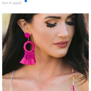 Bold Love Fuchsia Pink Tassel Earrings